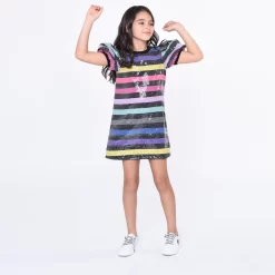 SONIA RYKIEL Robe Rayée à Sequins -Petit Monde Soldes A12014 Z41 101