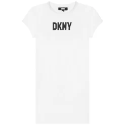 DKNY Robe 2 En 1 Coton Et Résille -Petit Monde Soldes D32872 09B 003