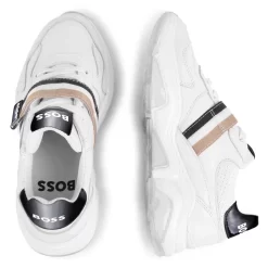 BOSS Baskets à Scratch En Cuir -Petit Monde Soldes J19086 10P 007