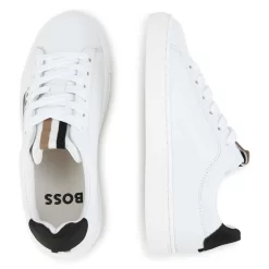 BOSS Baskets En Cuir à Lacets -Petit Monde Soldes J29350 10P 007