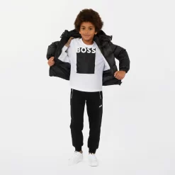 BOSS Baskets En Cuir à Lacets -Petit Monde Soldes J29350 10P 101