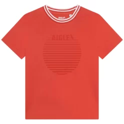 AIGLE T-shirt Imprimé Avec Col Rayé