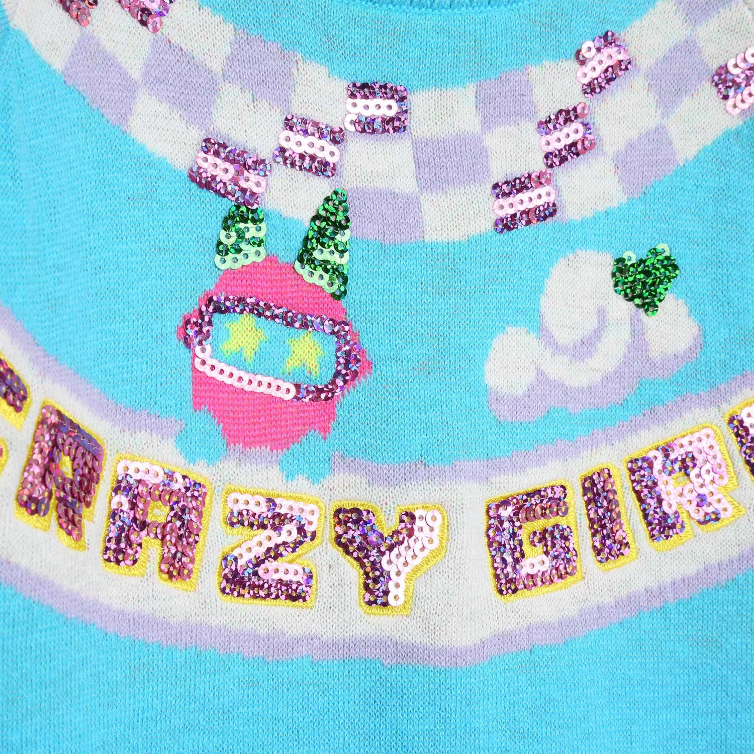 BILLIEBLUSH Robe Pull Jacquard Et Sequins 3 BILLIEBLUSH Robe Pull Jacquard Et Sequins – Image 3