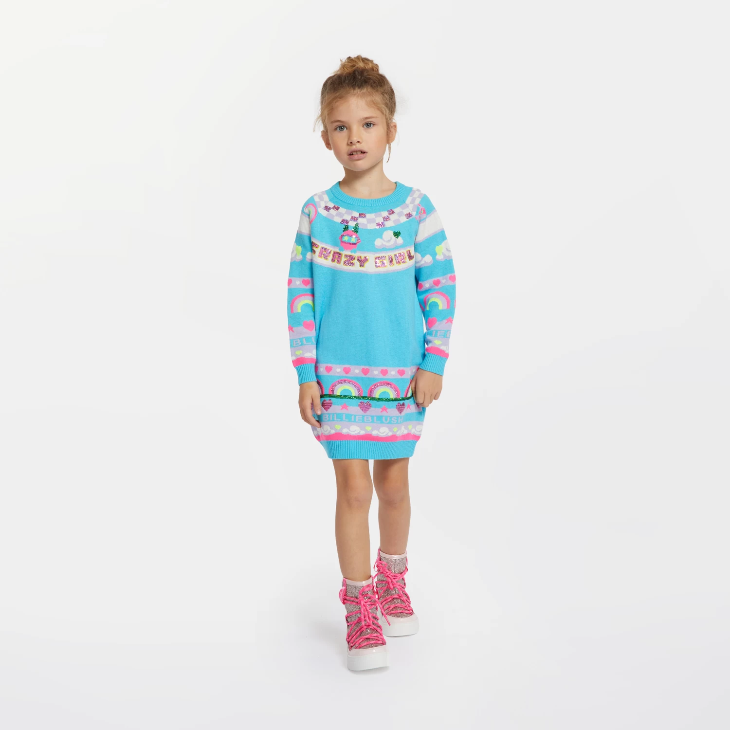 BILLIEBLUSH Robe Pull Jacquard Et Sequins 4 BILLIEBLUSH Robe Pull Jacquard Et Sequins – Image 4