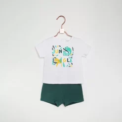 CARREMENT BEAU Short En éponge Plaque Siglée -Petit Monde Soldes Y04146 70D 101