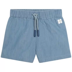 CARREMENT BEAU Short En Jean Léger à Cordon