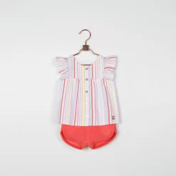 CARREMENT BEAU Blouse En Coton Rayé -Petit Monde Soldes Y05224 Z41 101