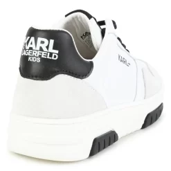 KARL LAGERFELD KIDS Baskets En Cuir à Lacets -Petit Monde Soldes Z29071 10P 003